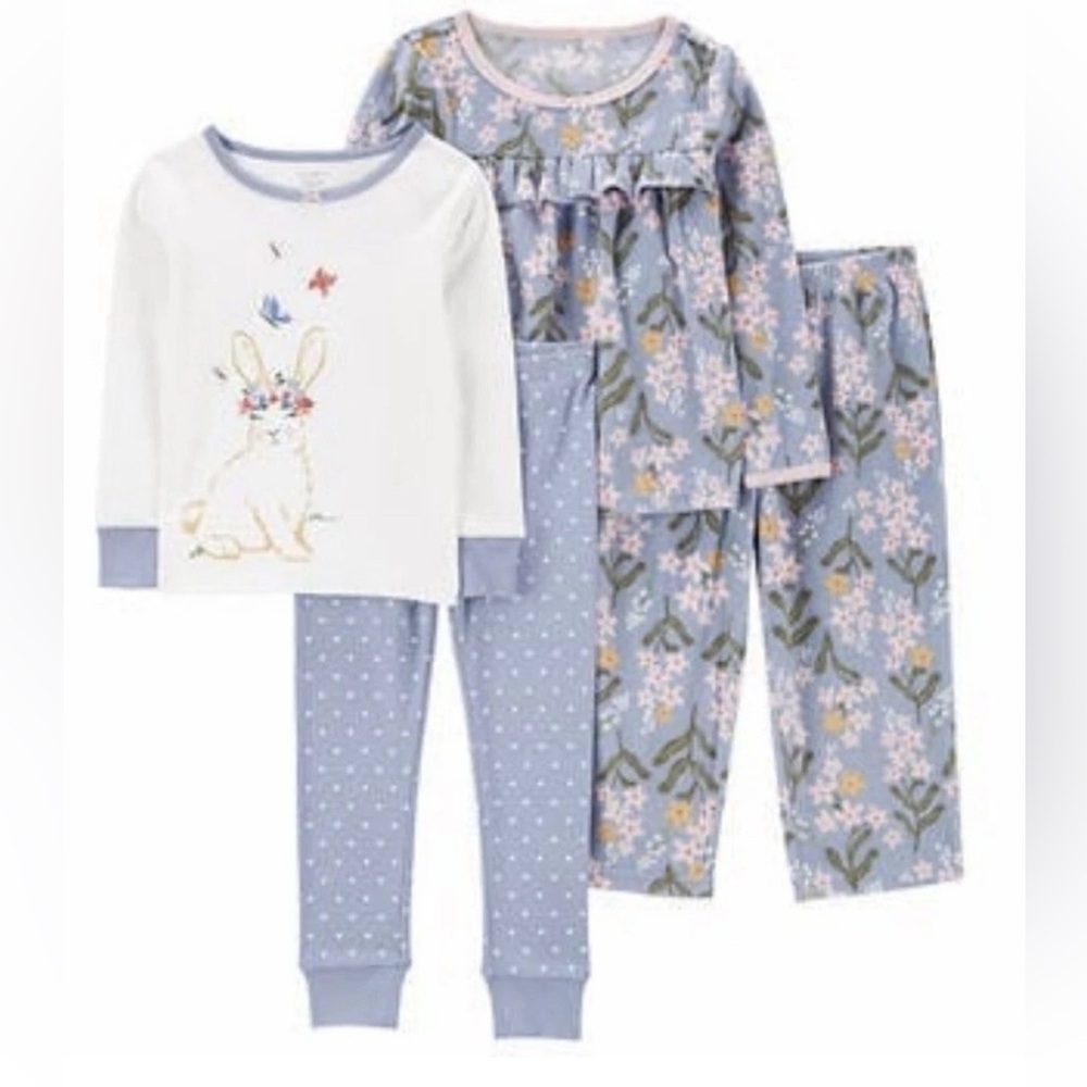 Carter's Blue and White Bunny Pajama Set